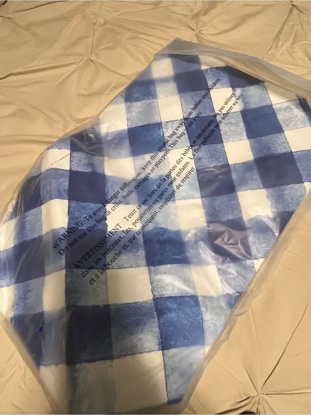 Blue Check Tote Bag - Picture 2 of 2